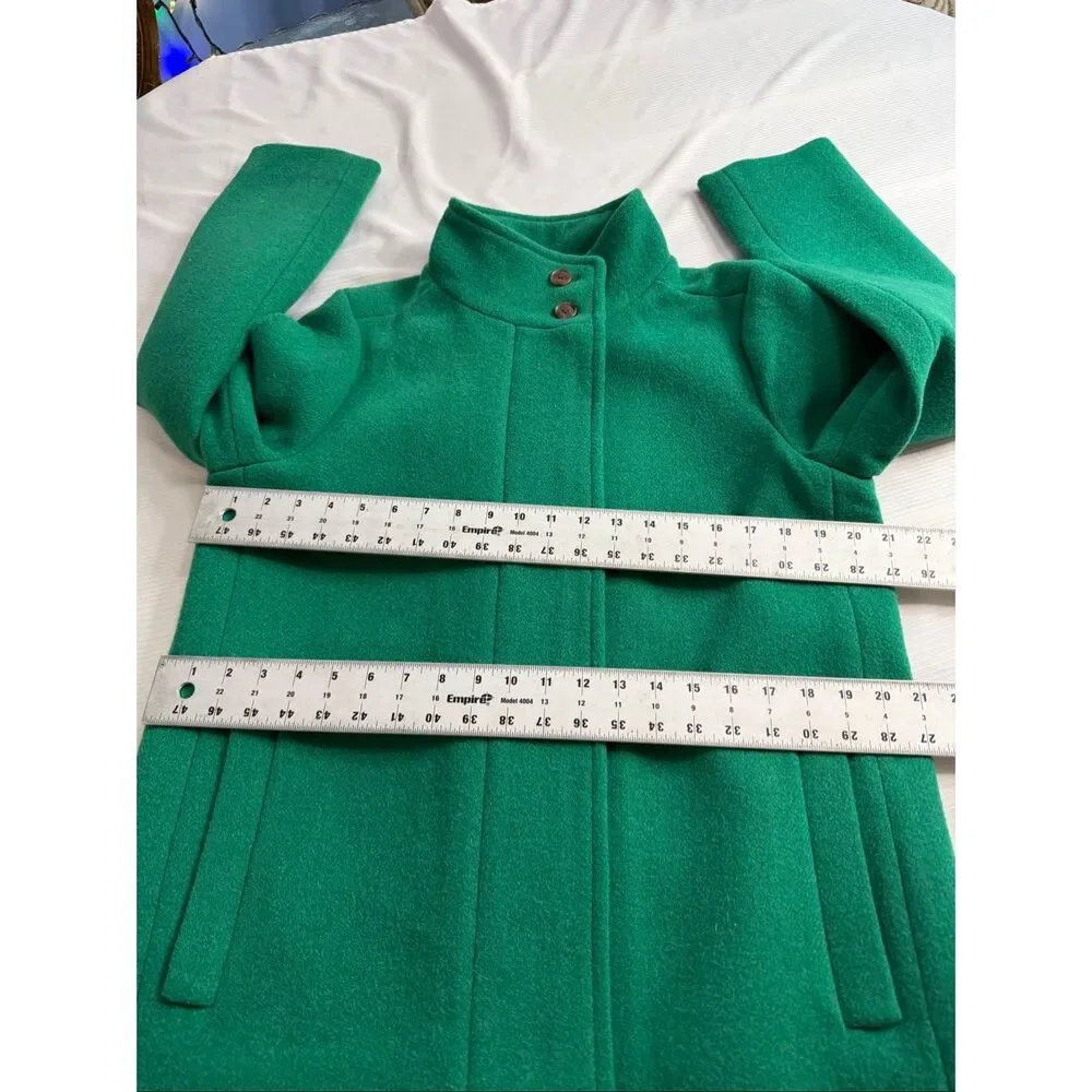 J Crew Factory City Coat with Button Neck Alpine Meadow Green Size 10 - Picture 7 of 12